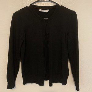 Black Coach Button Up Sweater  (S) Small